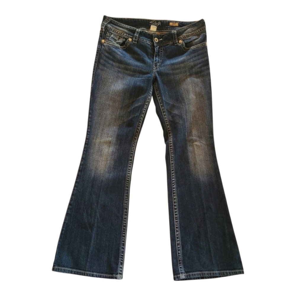 Silver Jeans Suki Mid Rise Bootcut Flare Jeans 36 Dark Wash Denim